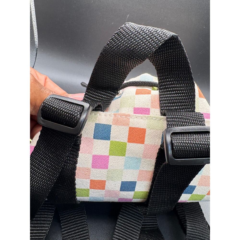 Vans Mini Backpack Pastel Checkerboard Canvas Drawstring Bag Multicolor Travel - Picture 5 of 11